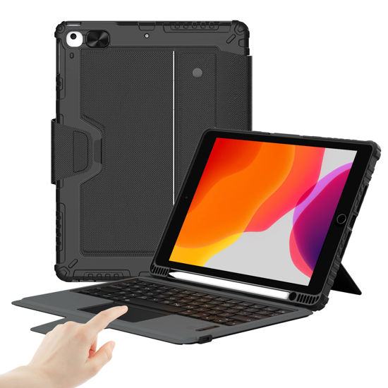 Picture of Nillkin iPad Case 10.2" with Detachable Keyboard, Trackpad, Pencil Holder,Slide Camera Cover Compatible with iPad 7th/8th/9th Generation (Black)