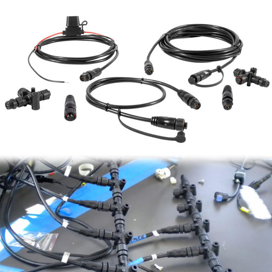 Picture of yourour 124-69 NMEA Network Starter Kit,NMEA 2000 Node Terminators, NMEA2000 Connection with T Connector Replace OEM 124-69,Compatible with Lowrance N2K-Exp-Rd-2 Network Starter Kit