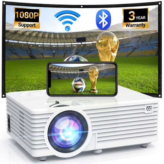 Picture of Projector with WIFI and Bluetooth, Updated 9500L Full HD 1080P Supported Home Movie projector, Portable Outdoor Projector Compatible with HDMI, USB, TV Stick, Smartphone, Laptop