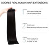 Picture of Clip in Hair Extensions Real Human Hair, Natural Black 7pcs 14 Inch 110g, DOORES Human Hair Extensions Seamless Clip in Hair Extensions Trick Remy Straight Hair with Skin Weft