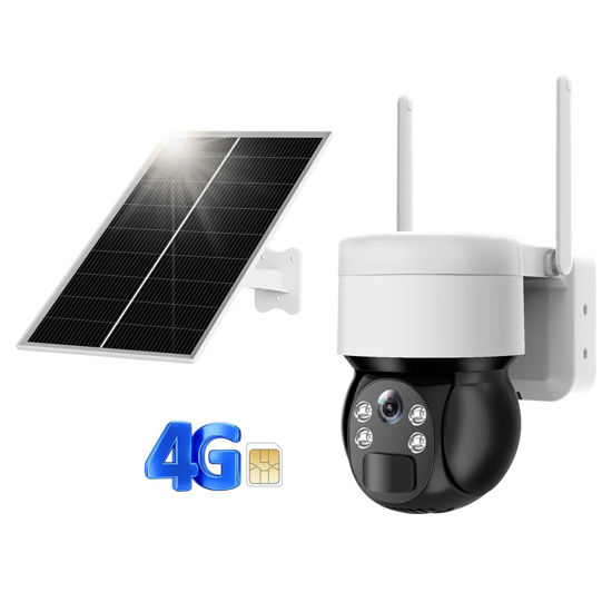 Picture of 4G LTE Cellular Security Camera Outdoor Solar Battery Powered, 360 Wireless Surveillance Camera No WiFi Needed, 4G Sim Card, 2k Color Night Vision, 2-Way Talk, PIR Motion Detection, SD/Cloud Storage