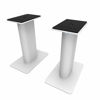 Picture of Kanto SP9W Desktop Speaker Stands for Small/Medium Bookshelf Speakers & Compact/Mid-Size 2”-4” Studio Monitors | 8.3" Tall | Rotating Top Plate | Hidden Cables | ¼”-20 Mounting | Pair | White