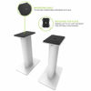 Picture of Kanto SP9W Desktop Speaker Stands for Small/Medium Bookshelf Speakers & Compact/Mid-Size 2”-4” Studio Monitors | 8.3" Tall | Rotating Top Plate | Hidden Cables | ¼”-20 Mounting | Pair | White