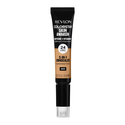 Picture of Revlon ColorStay Skin Awaken 5-in-1 Concealer, Lightweight, Creamy Longlasting Face Makeup with Caffeine & Vitamin C, For Imperfections, Dark Circles & Redness, 060 Deep, 0.27 fl oz