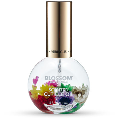 Picture of Blossom Hydrating, Moisturizing, Strengthening, Scented Cuticle Oil, Infused with Real Flowers, Made in USA, 0.42 fl. oz, Hibiscus