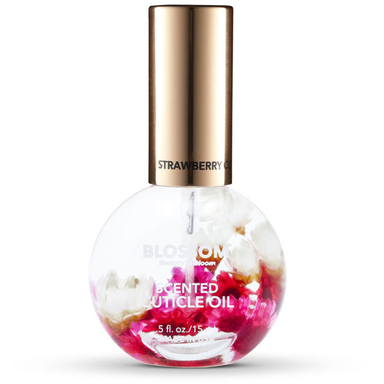 Picture of Blossom Hydrating, Moisturizing, Strengthening, Scented Cuticle Oil, Infused with Real Flowers, Made in USA, 0.42 fl. oz, Strawberry