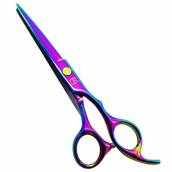 Picture of Professional Hair Cutting Shears,6 Inch Barber hair Cutting Scissors Sharp Blades Hairdresser Haircut For Women/Men/kids 420c Stainless Steel Rainbow Color