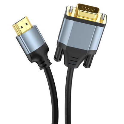 Picture of CLAVOOP HDMI to VGA Cable 6 Feet, HDMI to VGA Adapter Gold-Plated 1080P HD HDMI Video Conversion Cord Compatible for HDTV, Laptop, PC, Monitor, Projector, Desktop