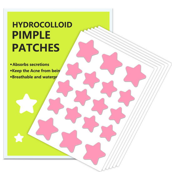 Picture of Star Pimple Patch 108 Counts, Pimple Patches for Face Pimple Patches Stars Hydrocolloid Acne Patches Zit Patches for Face Cystic Acne Treatment Blemish Spot Treatment for All Skin Type