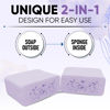 Picture of T.Taio Esponjabon Soap Sponge - Cleansing Shower Scrubber - Cleaning Bath Wash Scrub - Oil Removal - Massage & Lather Foot, Elbow, & Face - Bathroom Accessories - Fresh Lavender Scent