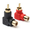 Picture of RCA Male to RCA Female Connectors Right Angle Plug Adapters M/F 90 Degree Elbow Gold-Plated (5 Black + 5 Red) (10-Pack)