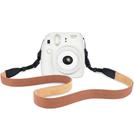 Picture of Elvam Camera Neck Shoulder Belt Strap for Men/Women Compatible with Fujifilm Instax Mini 11/9/8/8+/7s/25/50/90/300/ Paloraid Instant Camera/DC/DSLR/SLR Etc Camera, (Brown)