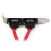 Picture of StarTech.com 2 Port SATA to eSATA Slot Plate BRacket - eSATA slot bRacket - SATA to eSATA plate - SATA to eSATA bRacket (ESATAPLATE2), Red