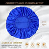 Picture of 2PCS Large Satin Bonnet,Silk Bonnet Hair Wrap for Sleeping, Sleep Cap with Elastic Soft Band, Big Bonnets for Black Women Hair Care (Black, Royal Blue)