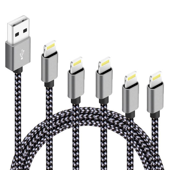 iPhone Charger Lightning Cable - ,5 Pack (2 x 3FT, 2 x 6FT, 10FT