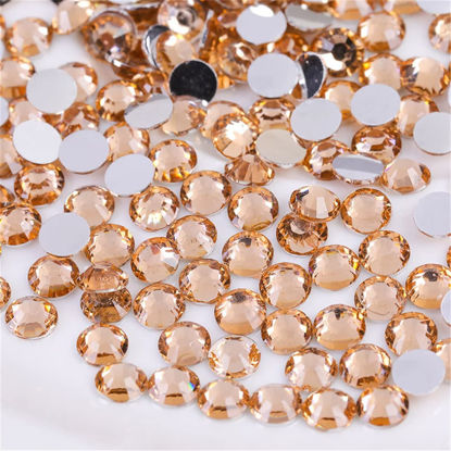 Picture of 1000 Pieces SS20 5mm Flatback Rhinestones Clear Glass Round Gems Crystals for Nail Art DIY Crafts Clothes Shoes Bags （Champagne）