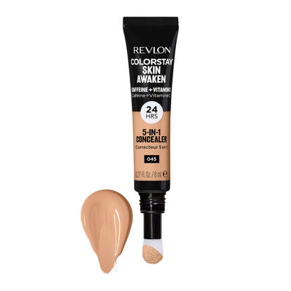 Picture of Revlon ColorStay Skin Awaken 5-in-1 Concealer, Lightweight, Creamy Longlasting Face Makeup with Caffeine & Vitamin C, For Imperfections, Dark Circles & Redness, 045 Honey, 0.27 fl oz