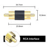 Picture of VCE RCA Male to Male Coupler 5-Pack, Gold Plated Dual Male Connector RCA M-M Adapter