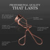 Picture of Brilliant Beauty Eyelash Curler with Satin Bag & Refill Pads - Award Winning - No Pinching, Just Dramatically Curled Eyelashes for a Lash Lift in Seconds (Rose Gold)