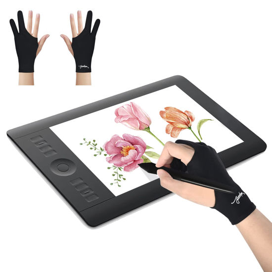 Digital Drawing Artists Glove Palm Rejection Gloves with Two Fingers for  Paper Sketching, iPad, Graphics Drawing Tablet, Suitable for Left and Right  Hand