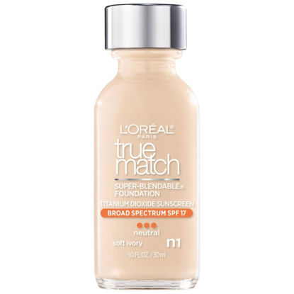 Picture of L'Oreal Paris Makeup True Match Super-Blendable Liquid Foundation, Soft Ivory N1, 1 Fl Oz,1 Count