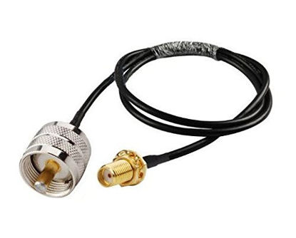 Picture of DHT Electronics Handheld to SO-239 Cable SMA female to UHF PL-259 connector 20 INCHES