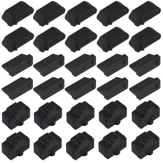 Picture of WMYCONGCONG 30 PCS Universal Laptop Silicon Dust Plugs Protector Stopper Cover for Ethernet Hub Port RJ45, USB A Type Socket, HDMI Female Port