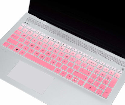 Picture of Keyboard Cover Skin Compatible 15.6 inch HP Pavilion x360 15-BR075NR / HP Pavilion 15-BS 15-BW 15-CC 15-CB 15-CD/HP Envy x360 15M-BP 15M-BQ,17.3 HP Envy 17M 17-BS Keyboard Covers(Omber Pink)