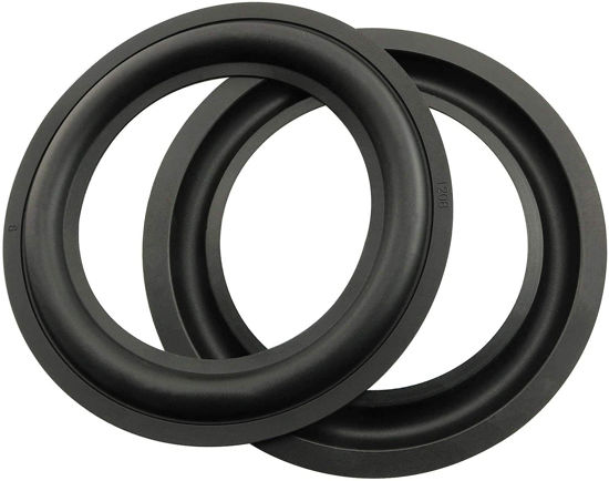 Picture of BLLNDX Rubber Ring 2PCS 5Inch Black Speaker Rubber Foam Edge Surround Rings Repair Kit for Speaker Repair or DIY