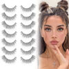 Picture of Eyelashes Natural Look Faux Mink Lashes Pack Jiocolor Fluffy False Eyelashes 7 Pairs Cat Eye Lashes Curl False Eyelashes DJ-37