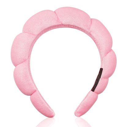 Picture of Ayesha Spa Headband for Women Sponge Headband for Washing Face Clouds Soft Hairband Skincare Makeup Headbands for Women Girls Shower Makeup Skincare (Pink)