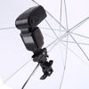 Picture of Oumij Umbrella Bracket Mount Black Hot Shoe Flash Umbrella Holder Light Stand Bracket for Photo Video Photography with Umbrella Reflector Holder