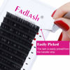 Picture of Eyelash Extension C Curl 0.15 Flat Lash Extensions 13mm Mixed Tray Ellipse Classic Eyelash Extensions Matte Black Individual Lashes (0.15-C, 13mm)