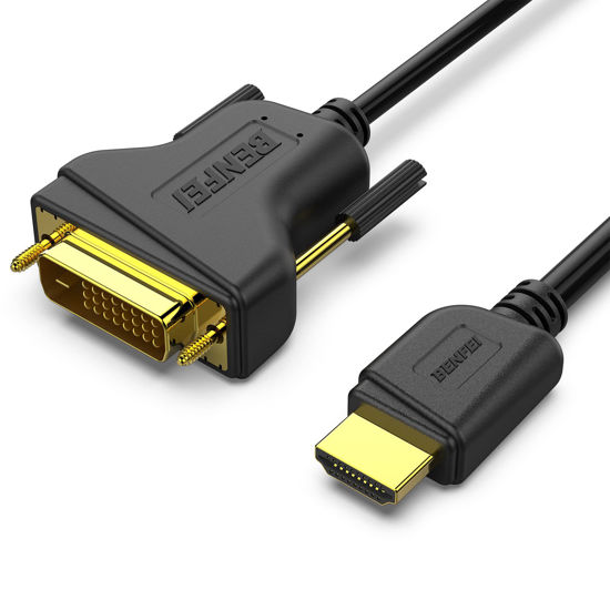 Picture of BENFEI HDMI to DVI Cable 1.8m Bi Directional DVI-D 24+1 Male to HDMI Male High Speed Adapter Cable Support 1080P Full HD Compatible for Raspberry Pi, Roku, Xbox One, PS4 PS3