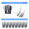 Picture of Individual Lashes DIY Eyelash Extension Cluster Lashes Black Lash Clusters Faux Mink Cluster Lash Extensions Soft Lightweight Eyelash Clusters Pre Made Volume Lashes Makeup (0.07-C, 10-16mm)