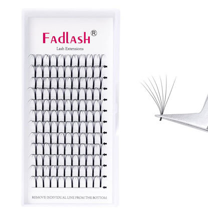 Picture of Premade Fans Eyelash Extensions 7D 0.10 D Curl Lash Fans Premade Volume Lash Extensions Individual Eyelashes Extension Supplies FADLASH (7D-0.10D, 8mm)