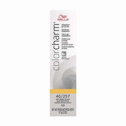 Picture of WELLA Color Charm Permanent Gel, Hair Color for Gray Coverage, 4G Dark Golden Brown