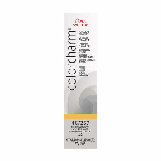 Picture of WELLA Color Charm Permanent Gel, Hair Color for Gray Coverage, 4G Dark Golden Brown