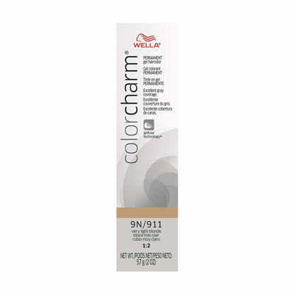 Picture of WELLA Color Charm Permanent Gel, Hair Color for Gray Coverage, 9N/911 Very Light Blonde