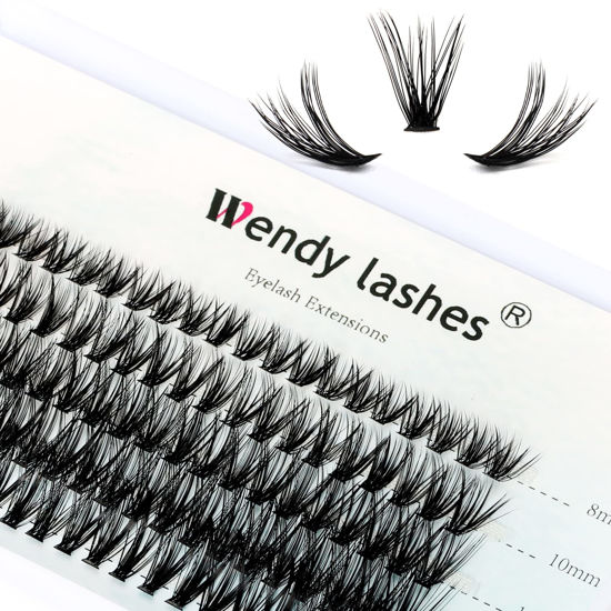 Picture of Individual Cluster Lashes 40 Roots Natural Eyelash Clusters D Curl 0.07mm Thickness Natural Look Black Soft Eyelashes 8-16mm Mixed Mink DIY Individual Eyelashes Grafting Fake False Eyelashes Lashes Extension Handmade by WENDY LASHES(Cluster Lashes-4