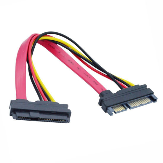 Picture of chenyang CY SAS to SATA Cable,SFF-8482 SAS 29 Pin to SATA 22Pin Hard Disk Drive Raid Extension Cable with 15 Pin SATA Power Port