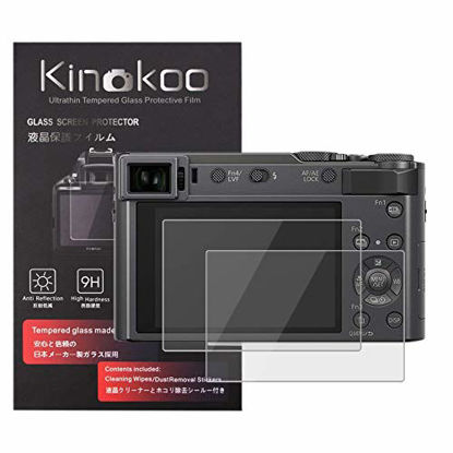 Picture of kinokoo Tempered Glass Film for Panasonic ZS200 ZS220 TZ200 TZ220 TX2 Crystal Clear Film Panasonic ZS200/ZS220/TZ200/TZ220/TX2 Screen Protector Bubble-Free/Anti-Scratch(2 Pack)