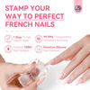 Picture of Saviland French Tip Nail Stamp - 4PCS Nail Art Stamper Kit Clear Silicone Nail Stamping Long & Short Jelly Stamper for Nails with Scrapers Nail Stamper Kit for French Manicure Home DIY Nail Art Salon