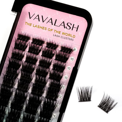 Picture of VAVALASH Individual Cluster Lashes 48 PCS DIY Eyelash Extension Light and Soft Thin Band Lash Clusters Extensions Easy Full Wispy Volume Lashes Cluster Eyelashes (VY6, C Curl-8-16mm Mix)