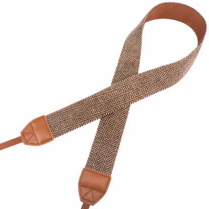 Picture of Elvam striped New Universal Men and Women Camera Strap Belt Compatible with All DSLR Camera and SLR Camera (Brown)