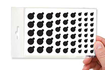 Picture of Webcam/Camera Vinyl Covers | 57 Low-Tack Restickable Webcam Sticker | Multiple Sizes | Black 57-Pack Tabbed (Muted Matte)