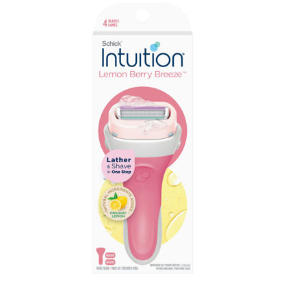 Picture of Schick Intuition Lemon Berry Breeze Razors for Women | 1 Razor & 2 Intuition Razor Blades Refill with Organic Lemon