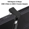 Picture of AreMe 180 Degree Angle USB C Adapter 2 Pack, 180° U Shape Male to Female 10Gbps PD 100W Adapter Compatible with Steam Deck, Switch, Laptop, Tablet, Phone and More Type C Devices