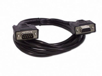 Picture of YCS basics Black DB9 9 Pin Serial / RS232 Male/Female Extension Cable (10 Ft)