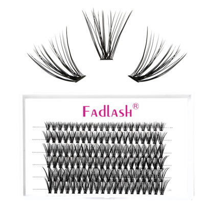 Picture of Individual Lashes 30D Lash Clusters Extensions Volume DIY Eyelash Extension Kit Mink Cluster Lash Extensions Fluffy Individual False Eyelashes (30D-0.07-D, 14mm)